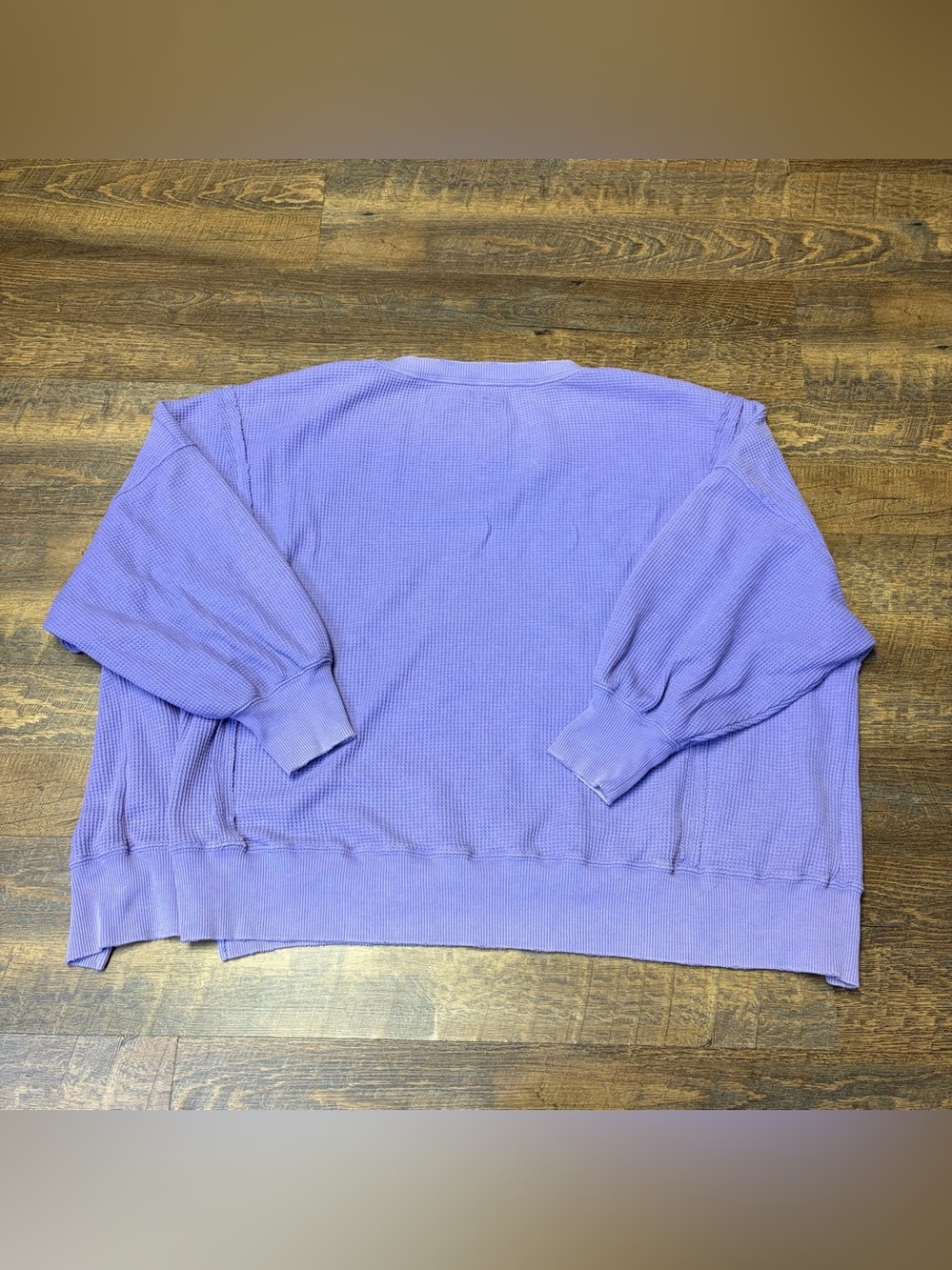 American Eagle Oversized Big Hug Waffle Crew Neck Sweatshirt Women’s XL Purple - Picture 11 of 11